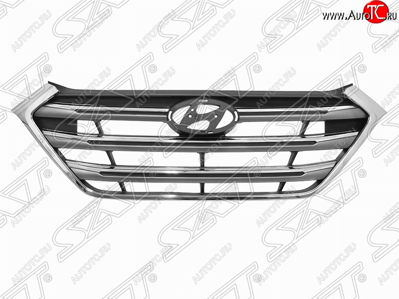 3 299 р. Решетка радиатора SAT (хром) Hyundai Tucson TL дорестайлинг (2015-2018)  с доставкой в г. Кемерово