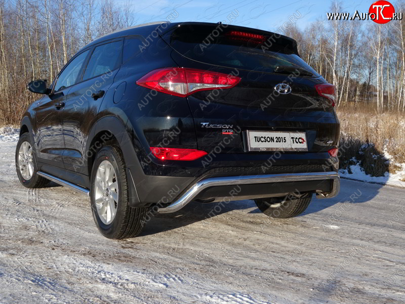 20 599 р. Защита заднего бампера ТСС (нержавейка d 60,3 мм) (кенгурин)  Hyundai Tucson  TL (2015-2018) дорестайлинг  с доставкой в г. Кемерово