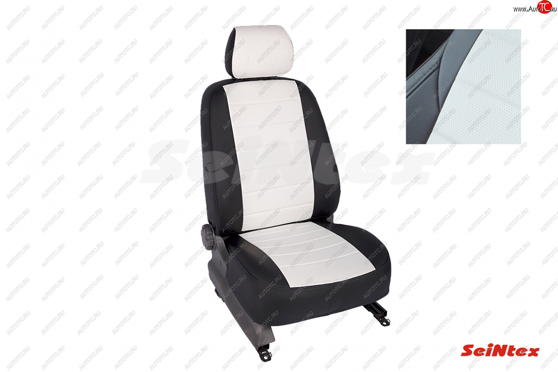 6 999 р. Чехлы для сидений Seintex (экокожа)  Hyundai Tucson  TL (2015-2021) дорестайлинг, рестайлинг (Цвет: черный/белый)  с доставкой в г. Кемерово