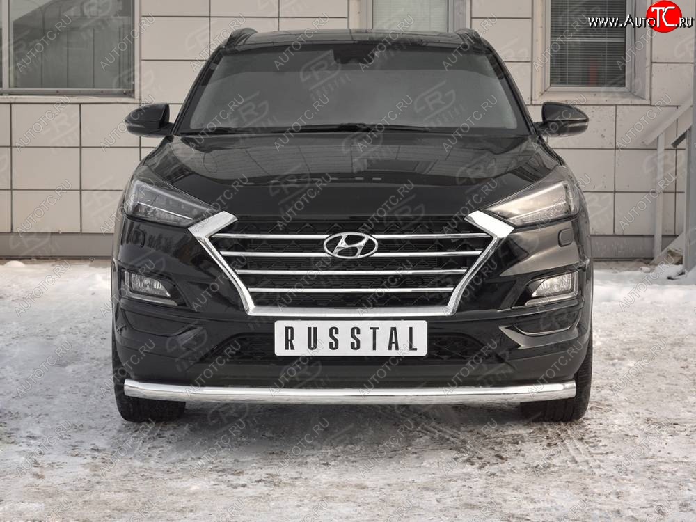 15 549 р. Защита переднего бампера (Ø 63 мм, нержавейка) SLITKOFF  Hyundai Tucson  TL (2018-2021) рестайлинг  с доставкой в г. Кемерово