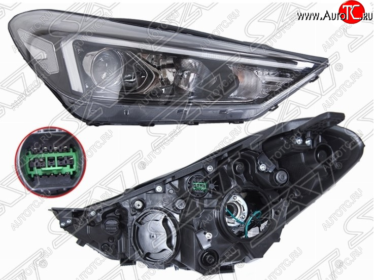 16 549 р. Правая передняя фара SAT (LED) Hyundai Tucson TL рестайлинг (2018-2021)  с доставкой в г. Кемерово