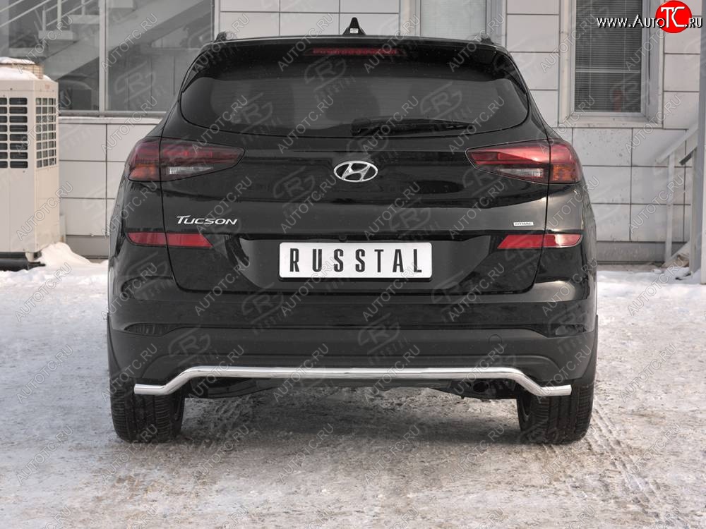 14 899 р. Защита заднего бампера (Ø42 мм волна, нержавейка) SLITKOFF  Hyundai Tucson  TL (2018-2021) рестайлинг  с доставкой в г. Кемерово