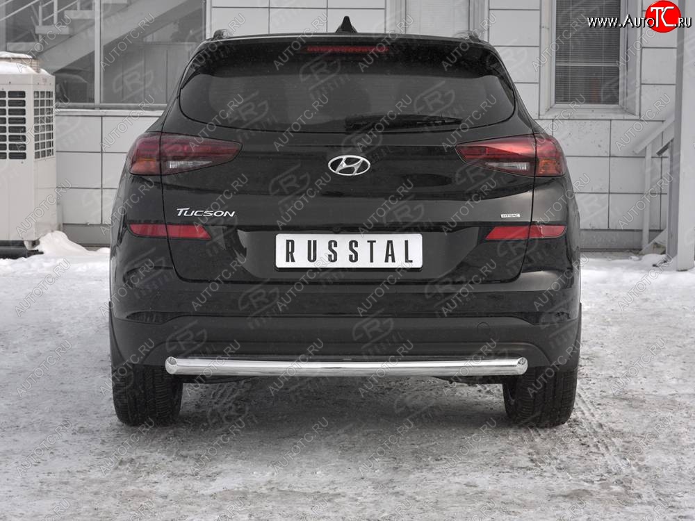 14 899 р. Защита заднего бампера (Ø63 мм, нержавейка) SLITKOFF  Hyundai Tucson  TL (2018-2021) рестайлинг  с доставкой в г. Кемерово