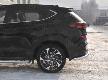 15 349 р. Защита заднего бампера (Ø63 мм, нержавейка) RUSSTAL  Hyundai Tucson  TL (2018-2021) рестайлинг  с доставкой в г. Кемерово. Увеличить фотографию 2