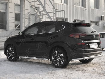 15 349 р. Защита заднего бампера (Ø63 мм, нержавейка) RUSSTAL  Hyundai Tucson  TL (2018-2021) рестайлинг  с доставкой в г. Кемерово. Увеличить фотографию 4