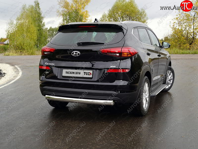 18 999 р. Защита заднего бампера (овальная) ТСС (нержавейка d75х42 мм)  Hyundai Tucson  TL (2018-2021) рестайлинг  с доставкой в г. Кемерово
