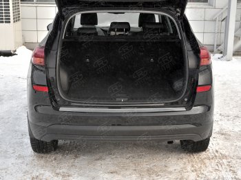1 999 р. Защитная накладка на задний бампер Russtal Hyundai Tucson TL рестайлинг (2018-2021) (Нержавейка зеркальная)  с доставкой в г. Кемерово. Увеличить фотографию 2