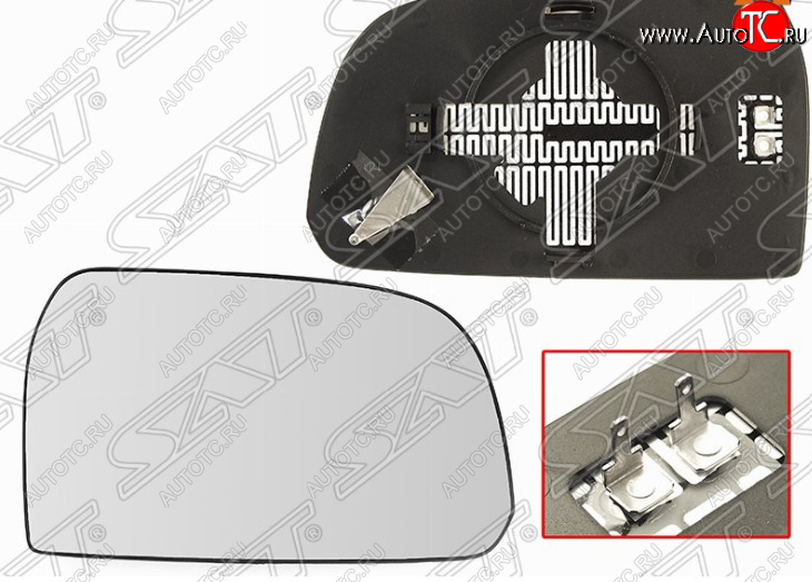 659 р. Правое полотно зеркала SAT (асферическое, с обогревом) Hyundai Tucson JM (2004-2010)  с доставкой в г. Кемерово