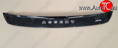 999 р. Дефлектор капота (с 2010 г.в.) Russtal (короткий) Hyundai Accent седан ТагАЗ (2001-2012)  с доставкой в г. Кемерово