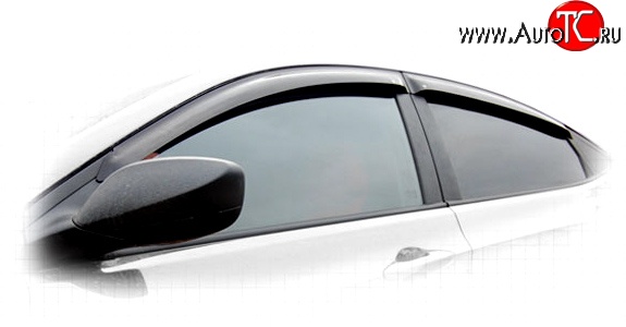629 р. Дефлекторы окон (ветровики) (седан) Novline 4 шт. Hyundai Solaris RBr седан дорестайлинг (2010-2014)  с доставкой в г. Кемерово