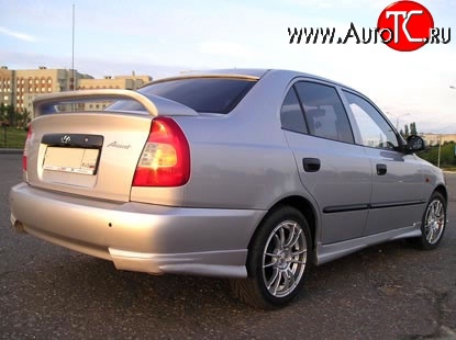 2 899 р. Козырёк на заднее стекло Street Hyundai Accent 2 LC седан дорестайлинг (ТагАЗ) (1999-2012) (Неокрашенный)  с доставкой в г. Кемерово