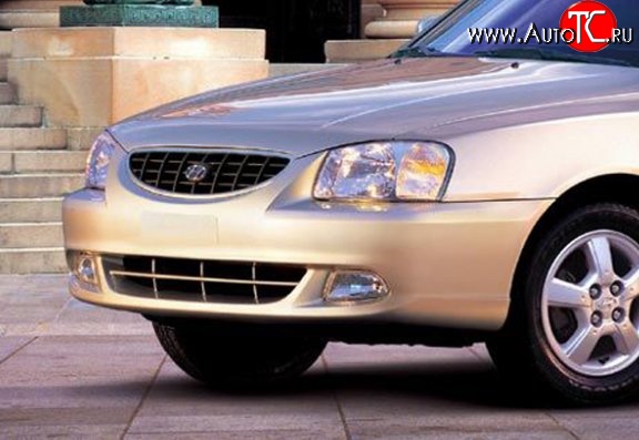 3 599 р. Передний бампер Стандартный Hyundai Accent 2 LC седан дорестайлинг (ТагАЗ) (1999-2012) (Окрашенный)  с доставкой в г. Кемерово