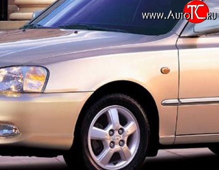 5 949 р. Переднее левое крыло Стандартное Hyundai Accent 2 LC седан дорестайлинг (ТагАЗ) (1999-2012) (Окрашенное)  с доставкой в г. Кемерово