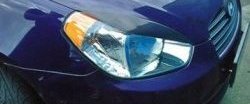 1 649 р. Реснички на фары CT v2 Hyundai Accent 3 MC седан (2005-2011) (Неокрашенные)  с доставкой в г. Кемерово. Увеличить фотографию 2