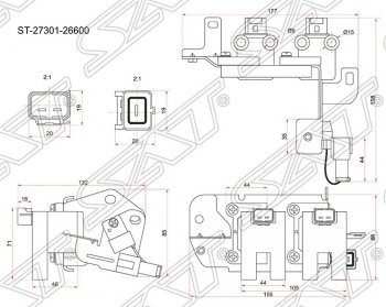 2 169 р. Катушка зажигания SAT  Hyundai Accent  седан ТагАЗ (2001-2012), Hyundai Elantra  XD (2000-2003), KIA Cerato  1 LD (2003-2008)  с доставкой в г. Кемерово. Увеличить фотографию 1