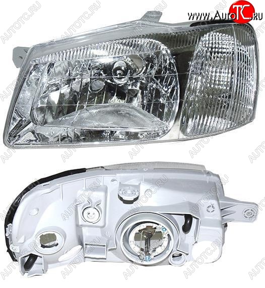 4 999 р. Левая фара DEPO Hyundai Accent 2 LC седан дорестайлинг (ТагАЗ) (1999-2012)  с доставкой в г. Кемерово