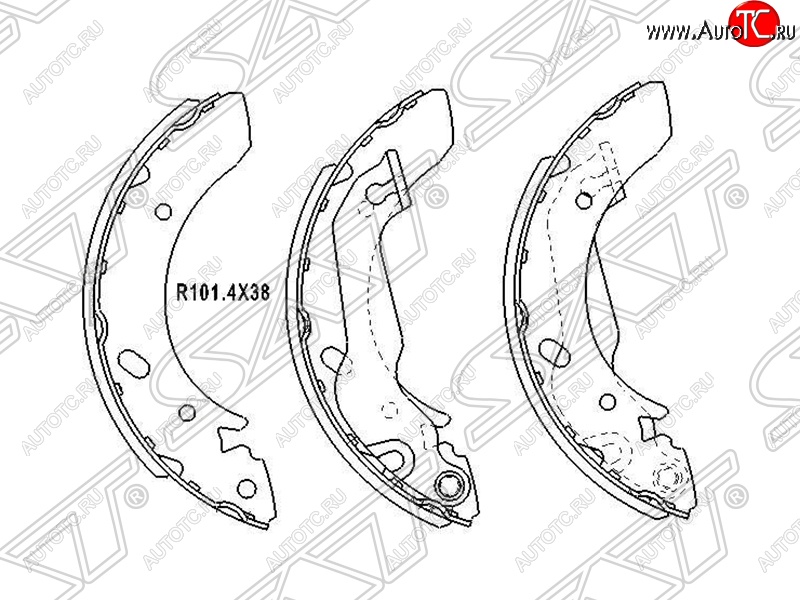 1 199 р. Колодки тормозные SAT (задние)  Hyundai Matrix  1 FC (2001-2010) дорестайлинг, 1-ый рестайлинг, 2-ой рестайлинг  с доставкой в г. Кемерово