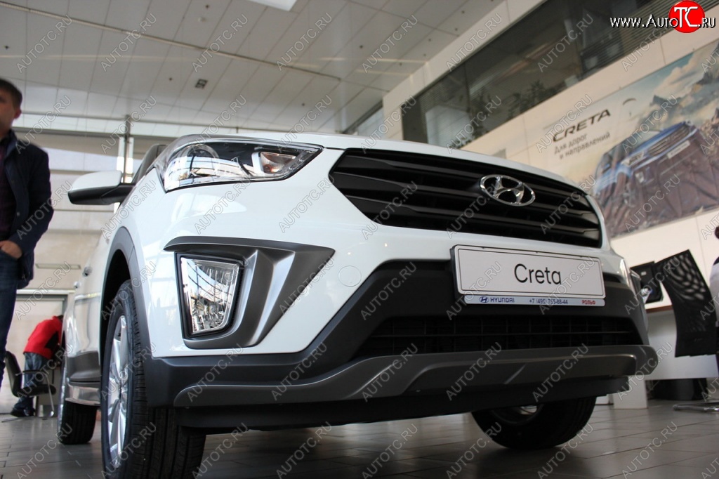 5 649 р. Накладка на передний бампер АвтоКрат  Hyundai Creta  GS (2015-2021) дорестайлинг, рестайлинг (Неокрашенная)  с доставкой в г. Кемерово