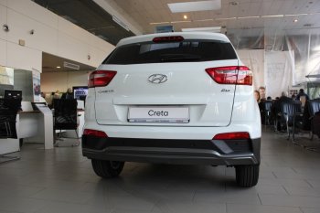 5 649 р. Накладка на задний бампер АвтоКрат  Hyundai Creta  GS (2015-2021) дорестайлинг, рестайлинг (Неокрашенная)  с доставкой в г. Кемерово. Увеличить фотографию 2