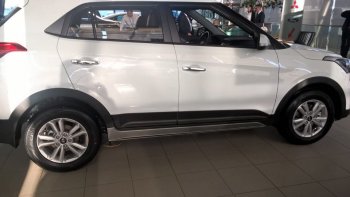 7 349 р. Пластиковые пороги АвтоКрат Hyundai Creta GS дорестайлинг (2015-2019) (Неокрашенные)  с доставкой в г. Кемерово. Увеличить фотографию 3