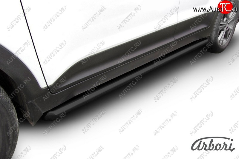 6 029 р. Защита штатных порогов Arbori (черная, d57 mm). Hyundai Creta GS рестайлинг (2019-2021)  с доставкой в г. Кемерово