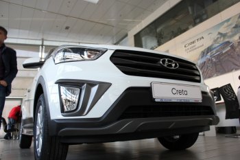 2 269 р. Накладки на ПТФ АвтоКрат  Hyundai Creta  GS (2015-2021) дорестайлинг, рестайлинг (Неокрашенные)  с доставкой в г. Кемерово. Увеличить фотографию 3