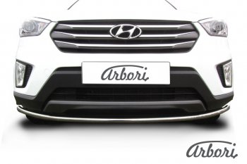 13 859 р. Защита переднего бампера Arbori (нержавейка, 1 труба d42 mm).  Hyundai Creta  GS (2015-2021) дорестайлинг, рестайлинг  с доставкой в г. Кемерово. Увеличить фотографию 2