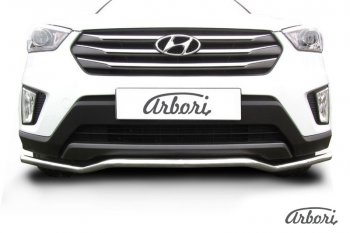 4 799 р. Защита переднего бампера Arbori (волна, нержавейка, 1 труба d42 mm).  Hyundai Creta  GS (2015-2021) дорестайлинг, рестайлинг  с доставкой в г. Кемерово. Увеличить фотографию 2