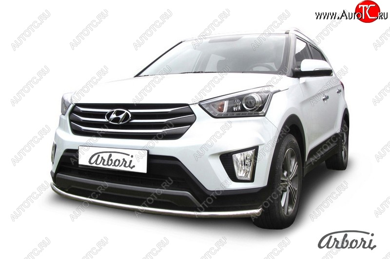 13 859 р. Защита переднего бампера Arbori (нержавейка, 1 труба d42 mm).  Hyundai Creta  GS (2015-2021) дорестайлинг, рестайлинг  с доставкой в г. Кемерово