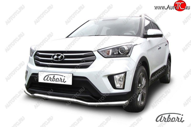 26 999 р. Защита переднего бампера Arbori (волна, нержавейка, 1 труба d57 mm).  Hyundai Creta  GS (2015-2021) дорестайлинг, рестайлинг  с доставкой в г. Кемерово