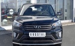 13 999 р. Защита переднего бампера (Ø42 мм, нержавейка) SLITKOFF Hyundai Creta GS рестайлинг (2019-2021)  с доставкой в г. Кемерово. Увеличить фотографию 1