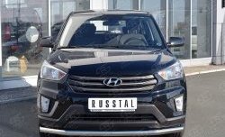 15 649 р. Защита переднего бампера (Ø63 мм, нержавейка) SLITKOFF Hyundai Creta GS рестайлинг (2019-2021)  с доставкой в г. Кемерово. Увеличить фотографию 1