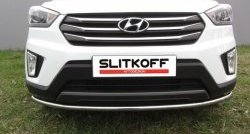 10 749 р. Одинарная защита переднего бампера диаметром 42 мм Slitkoff Hyundai Creta GS рестайлинг (2019-2021) (Нержавейка, Полированная)  с доставкой в г. Кемерово. Увеличить фотографию 1