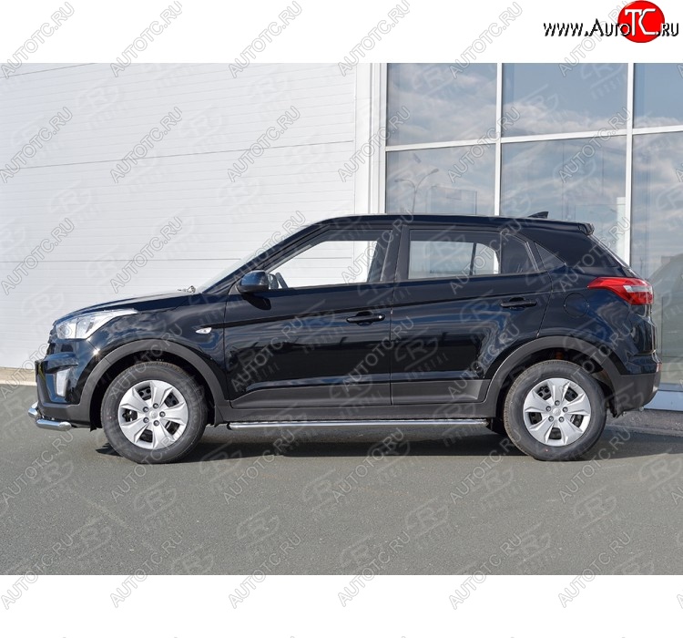 22 999 р. Широкая защита порогов с трубой d42 мм SLITKOFF v2  Hyundai Creta  GS (2015-2021) дорестайлинг, рестайлинг  с доставкой в г. Кемерово