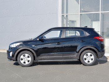 16 549 р. Защита порогов из круглой трубы d42 мм SLITKOFF v3 Hyundai Creta GS рестайлинг (2019-2021)  с доставкой в г. Кемерово. Увеличить фотографию 3