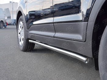 16 549 р. Защита порогов из круглой трубы d42 мм SLITKOFF v3 Hyundai Creta GS рестайлинг (2019-2021)  с доставкой в г. Кемерово. Увеличить фотографию 4