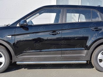 19 549 р. Защита порогов из круглой трубы диаметром 63 мм SLITKOFF v3 Hyundai Creta GS рестайлинг (2019-2021)  с доставкой в г. Кемерово. Увеличить фотографию 3