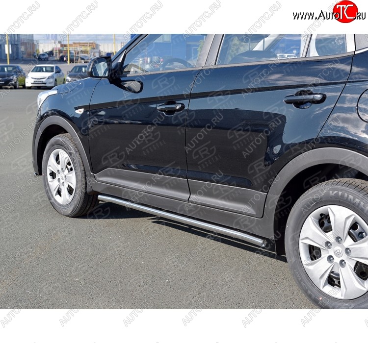 16 549 р. Защита порогов из круглой трубы d42 мм SLITKOFF v3 Hyundai Creta GS рестайлинг (2019-2021)  с доставкой в г. Кемерово