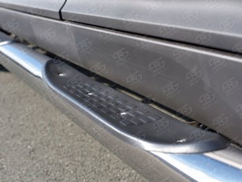 11 249 р. Защита порогов с пластиковыми вставками для ног SLITKOFF Hyundai Creta GS рестайлинг (2019-2021)  с доставкой в г. Кемерово. Увеличить фотографию 3