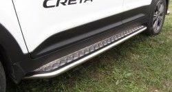 Широкая защита порогов Slitkoff Hyundai Creta  GS (2015-2021) дорестайлинг, рестайлинг