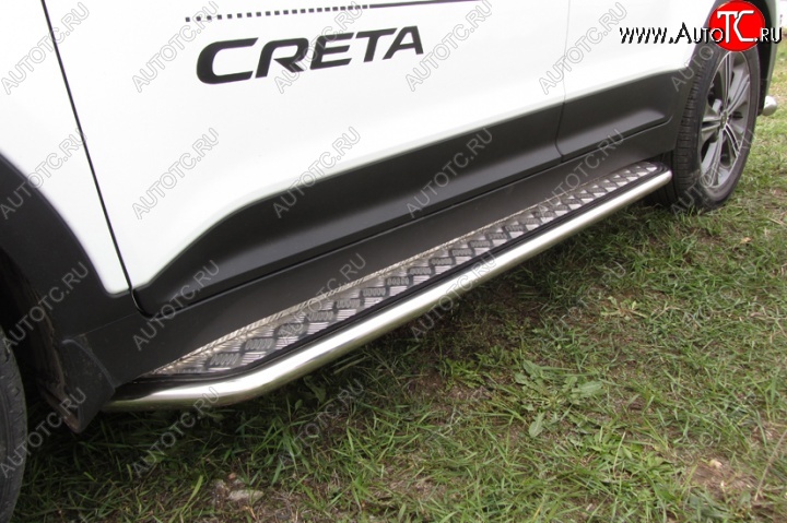 15 899 р. Широкая защита порогов Slitkoff Hyundai Creta GS рестайлинг (2019-2021)  с доставкой в г. Кемерово