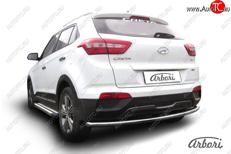 21 999 р. Защита заднего бампера Arbori (нержавейка, 1 труба d57 mm).  Hyundai Creta  GS (2015-2021) дорестайлинг, рестайлинг  с доставкой в г. Кемерово