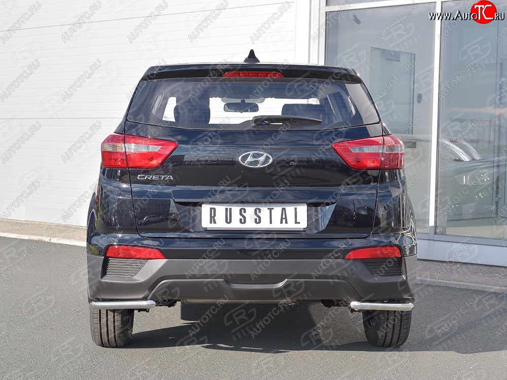 12 599 р. Защита заднего бампера (Ø42 мм уголки, нержавейка) SLITKOFF  Hyundai Creta  GS (2015-2021) дорестайлинг, рестайлинг  с доставкой в г. Кемерово