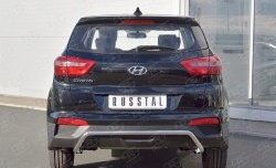 Защита заднего бампера (Ø42 мм с изгибом под машину, нержавейка) SLITKOFF Hyundai Creta  GS (2015-2021) дорестайлинг, рестайлинг