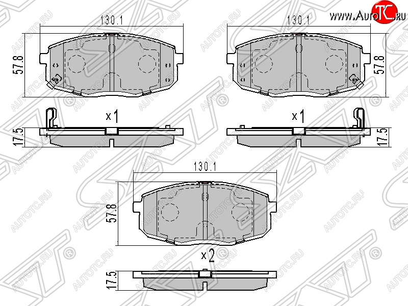 899 р. Колодки тормозные передние SAT Hyundai I30 FD универсал дорестайлинг (2007-2010)  с доставкой в г. Кемерово