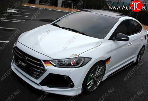 5 999 р. Накладка на передний бампер AD Zest Style Hyundai Elantra AD дорестайлинг (2016-2019) (Неокрашенная)  с доставкой в г. Кемерово