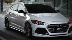 4 999 р. Пороги накладки AD Zest Style Hyundai Elantra AD дорестайлинг (2016-2019) (Неокрашенные)  с доставкой в г. Кемерово. Увеличить фотографию 3
