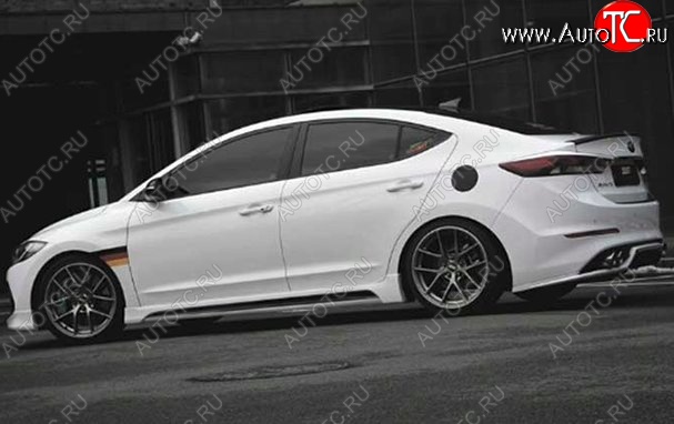 4 999 р. Пороги накладки AD Zest Style Hyundai Elantra AD дорестайлинг (2016-2019) (Неокрашенные)  с доставкой в г. Кемерово