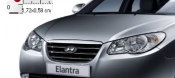 899 р. Решетка радиатора NSP (в сборе). Hyundai Elantra HD (2006-2011) (Неокрашенная)  с доставкой в г. Кемерово. Увеличить фотографию 2