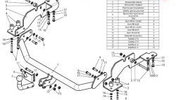 7 399 р. Фаркоп (2WD, задняя рессорная подвеска) Лидер Плюс  Hyundai Starex/H1  A1 (1997-2004) дорестайлинг (Без электропакета)  с доставкой в г. Кемерово. Увеличить фотографию 2